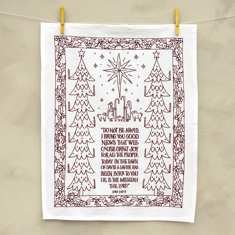 Great Joy for All the People Christmas Tea Towel