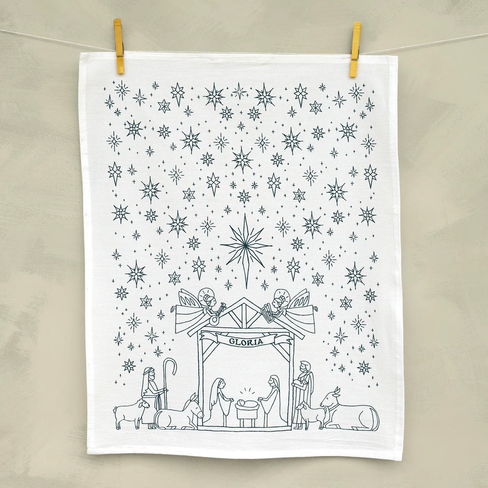 Nativity Christmas Tea Towel