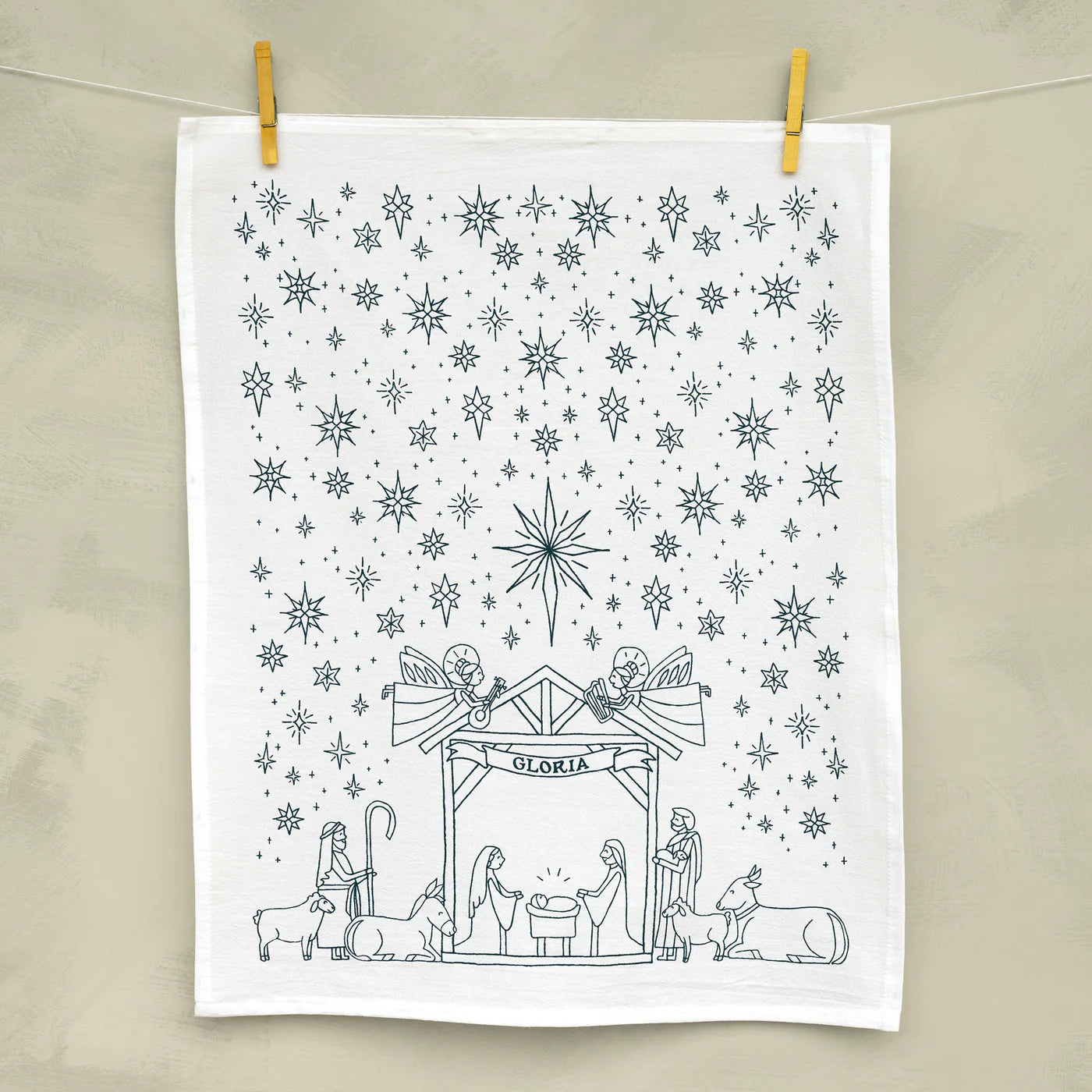 Nativity Christmas Tea Towel