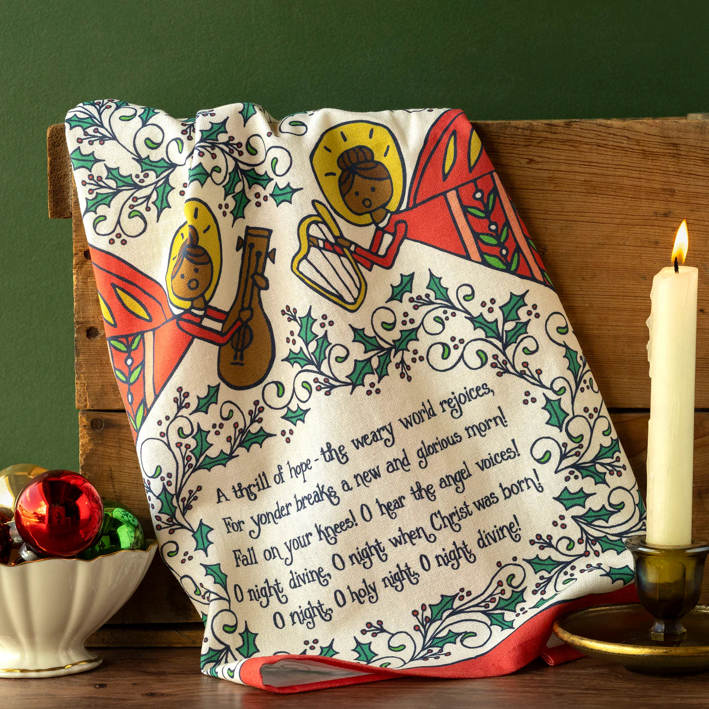 O Holy Night Christmas Tea Towel