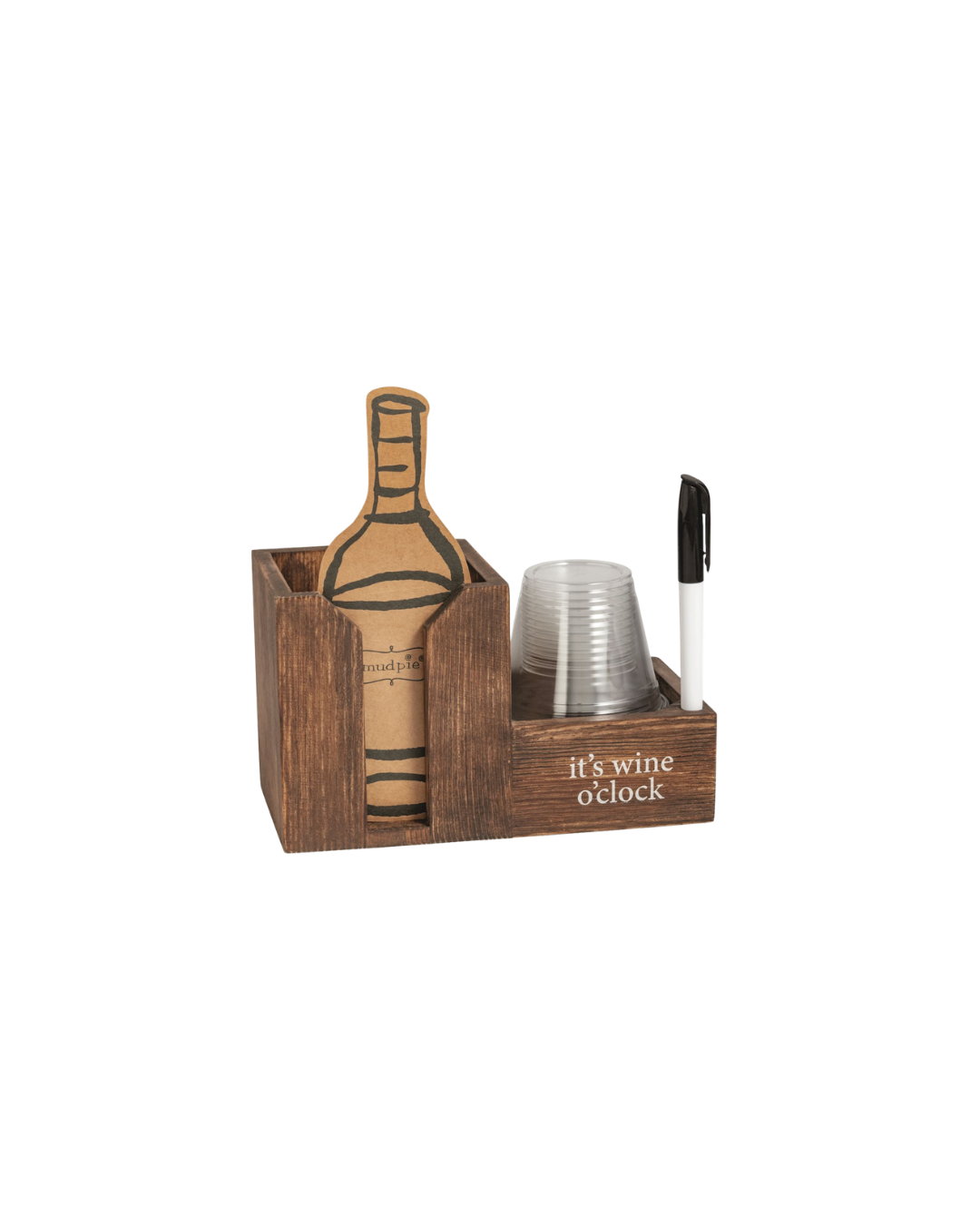 Wine Bottle Caddy & Cup Set