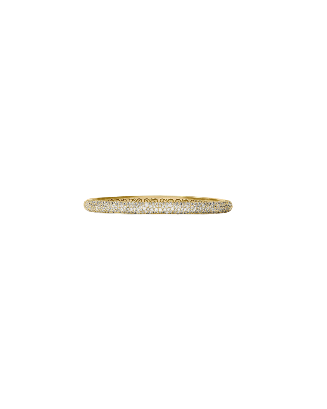 Stardust Hinge Bangle - Cubic Zirconia Gold