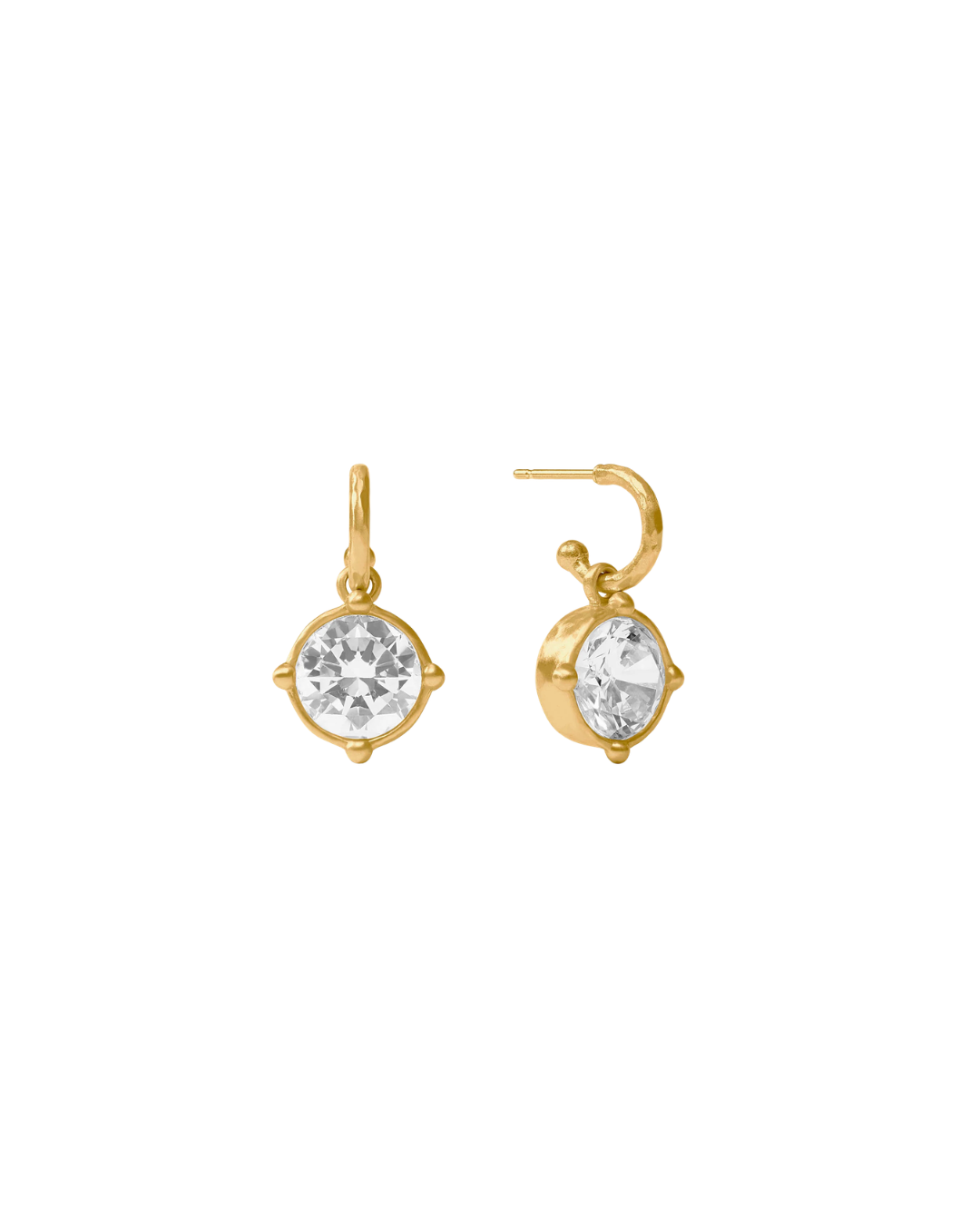 Honeybee Hoop & Charm Earring - Cubic Zirconia