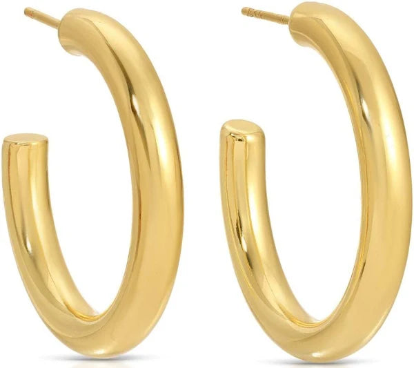Medium Thick Hoops - Gold