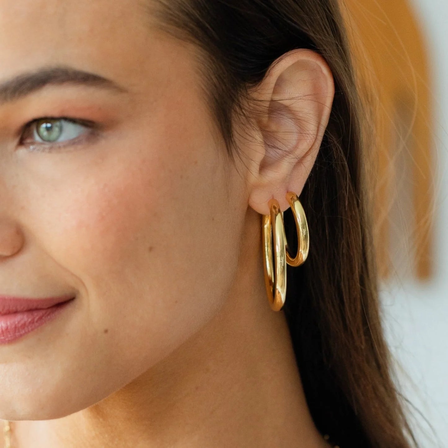 Large Thick Hoops - Gold