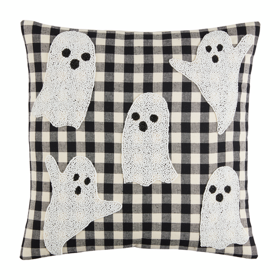 Ghost Checkered Square Pillow