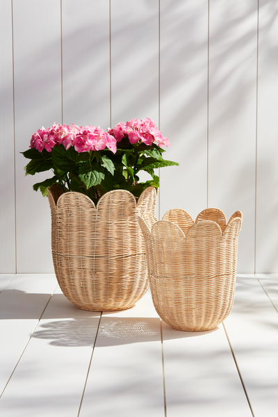 Scallop Wicker Basket