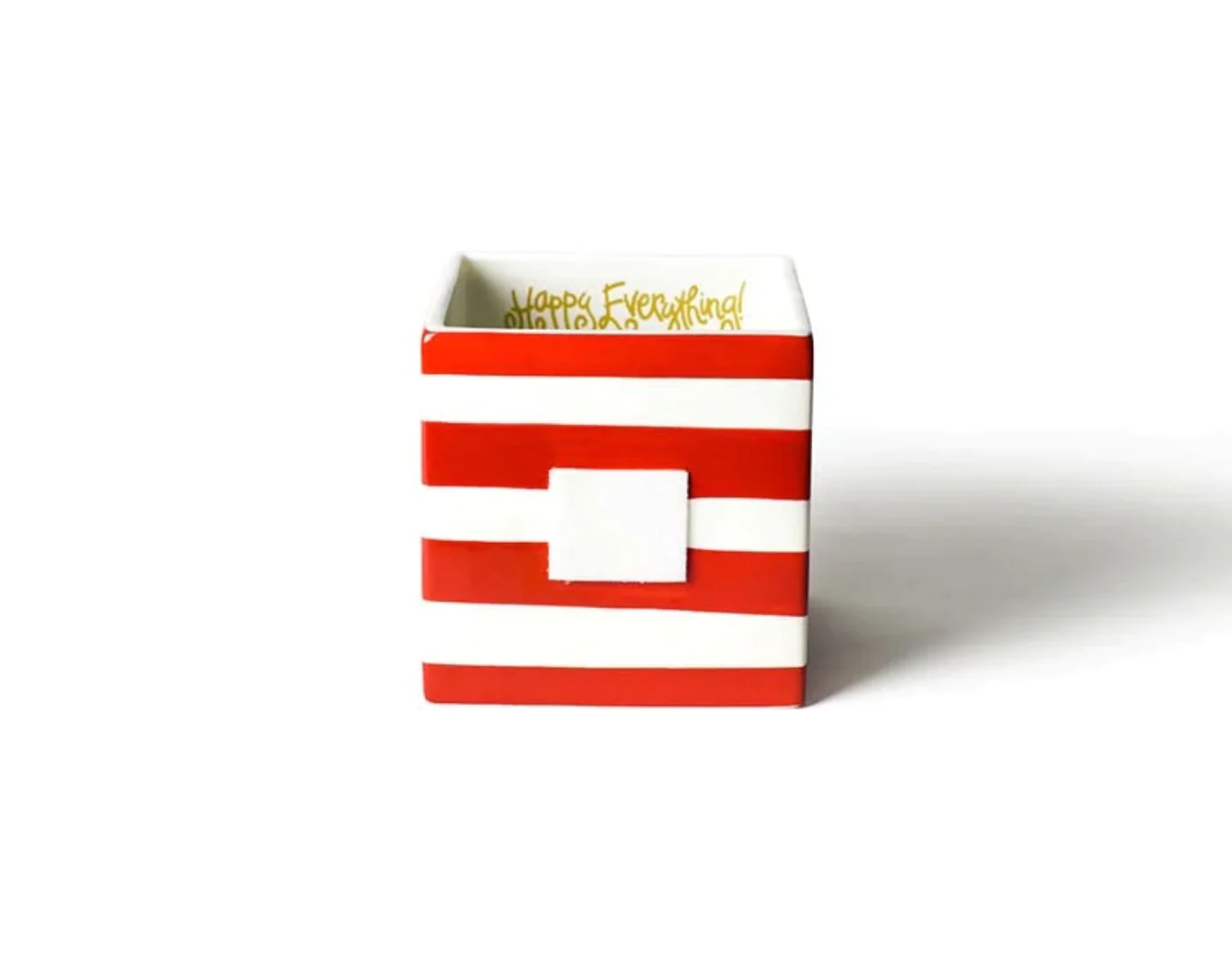 Happy Everything Red Stripe Mini Nesting Cube Medium